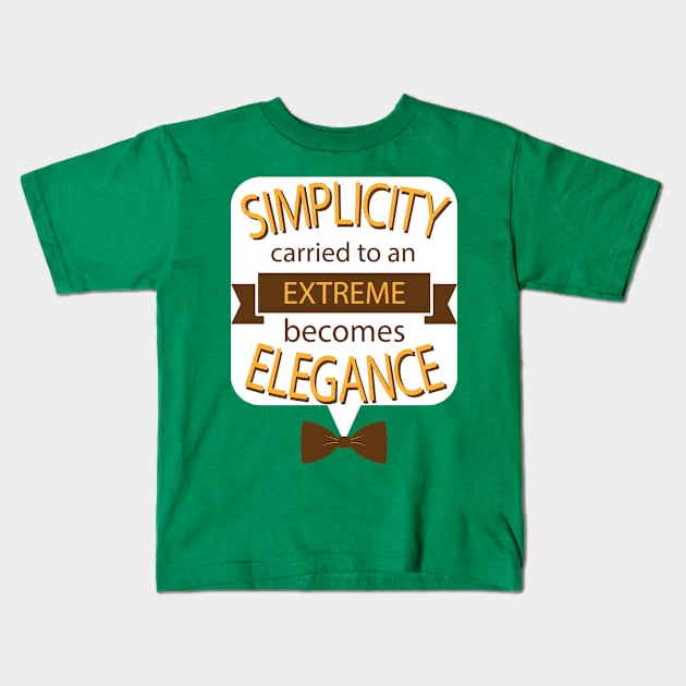 Simplicity Quote Kids T-Shirt by Mako Design 